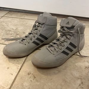 Adidas grey high top “wrestling” shoes